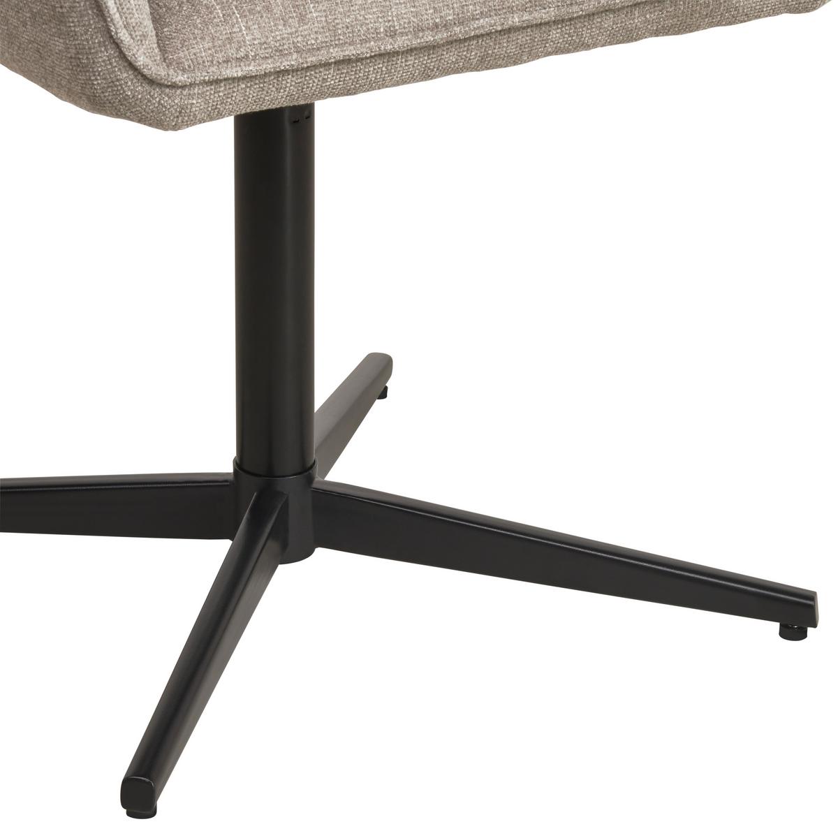 Armlehnstuhl Pat Taupe, Sitzfl. 360° Drehbar - Taupe/Schwarz, KONVENTIONELL, Holz/Textil (60/86.5/61cm) - MID.YOU