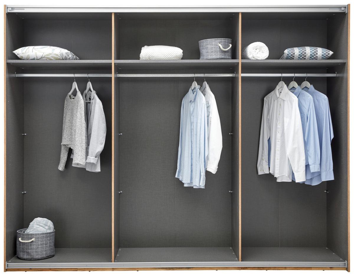 Schwebetürenschrank 270cm Alicante, Alpinlook/Betonoxid - Fichtefarben/Eichefarben, MODERN, Holzwerkstoff (270/210/60cm) - Luca Bessoni
