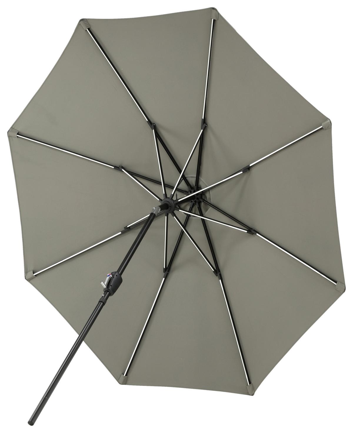 Sonnenschirm Sabal Dm: 270 Cm H: 241cm Grau - Schwarz/Grau, KONVENTIONELL (270/241/270cm) - Gardenson