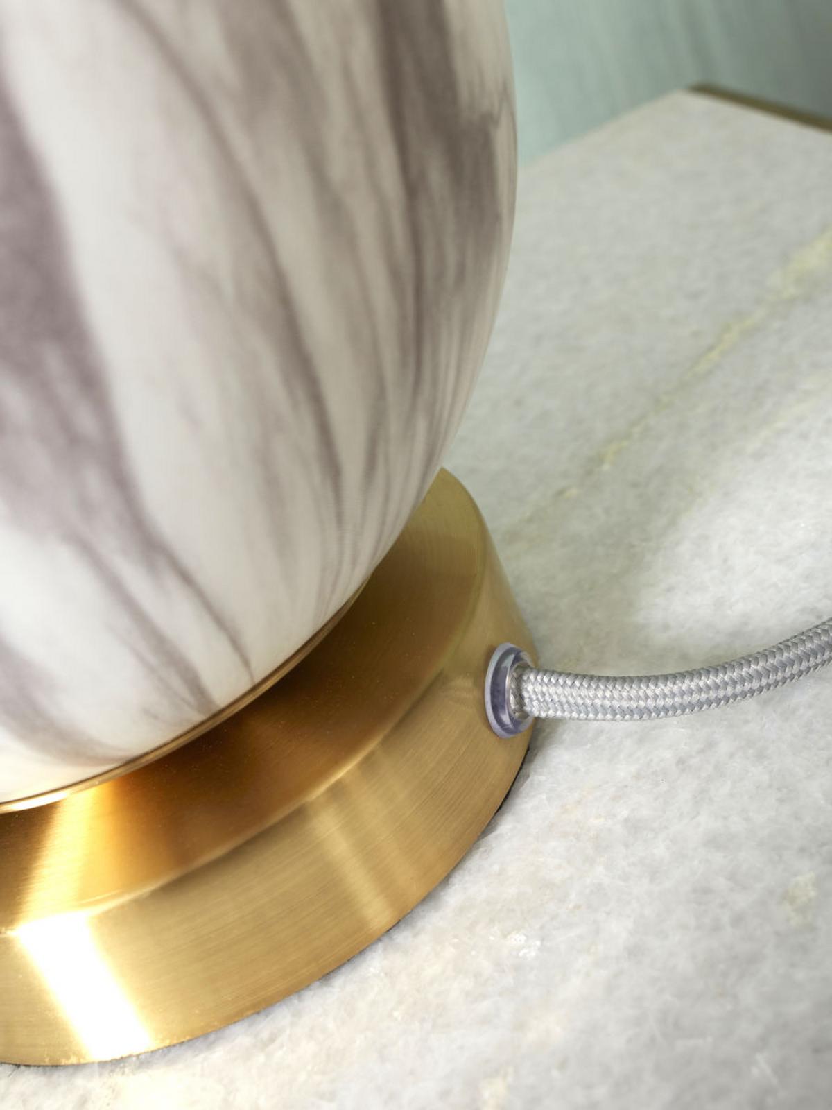 Tischlampe Carrera Goldfarben mit Schalter - Goldfarben/Weiß, Basics, Glas/Metall (16/18cm) - It's about Romi