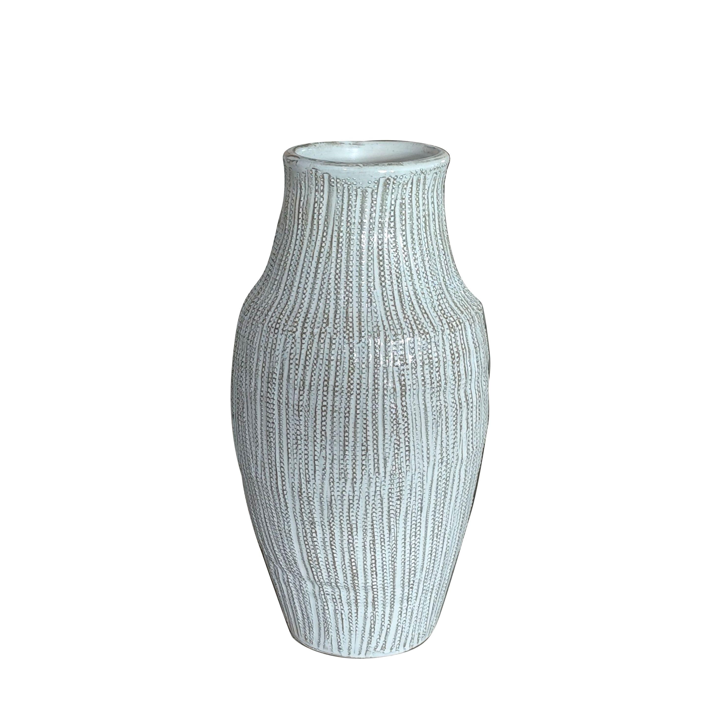 Váza V: 35cm - biela/zlatá, Modern, keramika (17/35,5cm) - Mömax