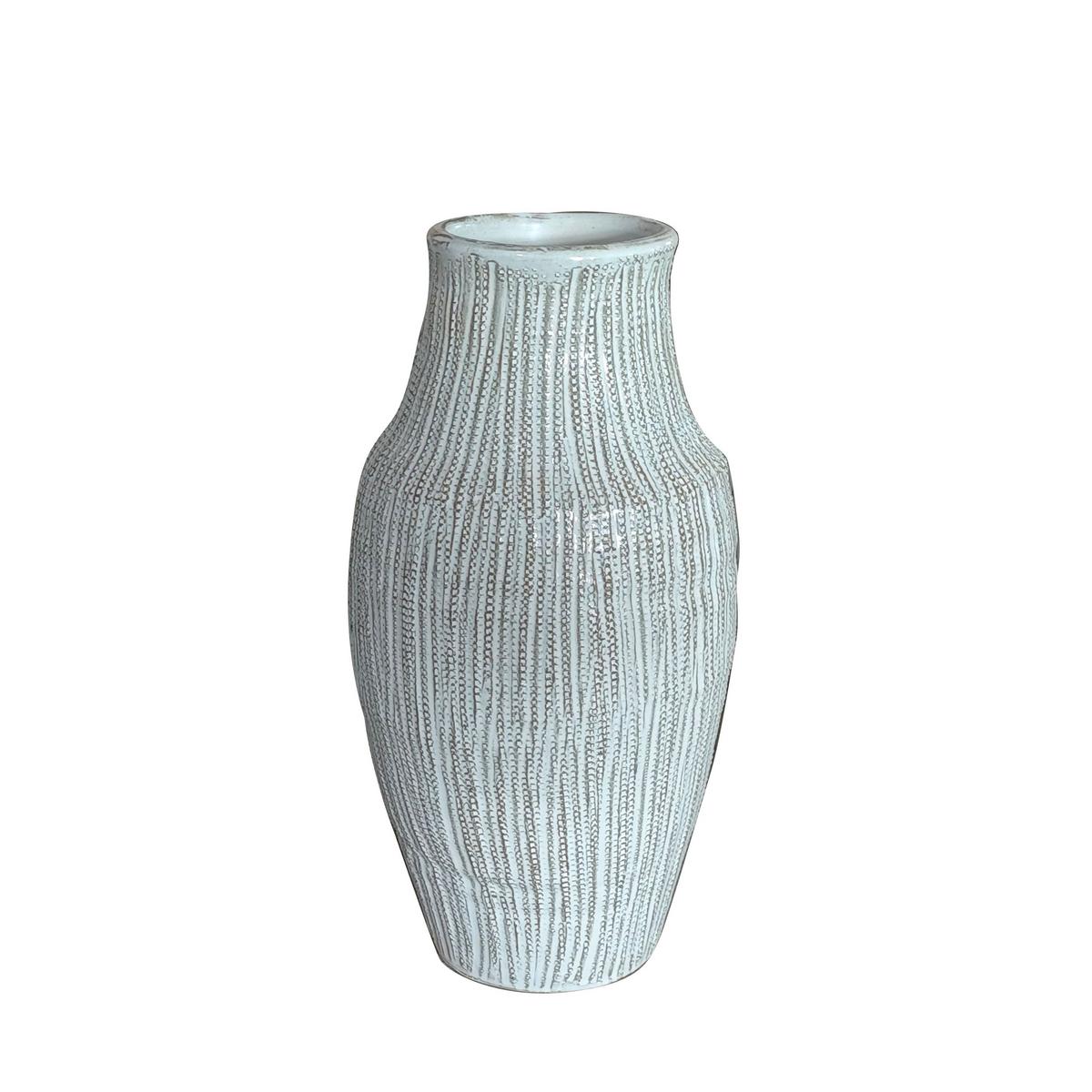 Váza V: 35cm - biela/zlatá, Modern, keramika (17/35,5cm) - Mömax