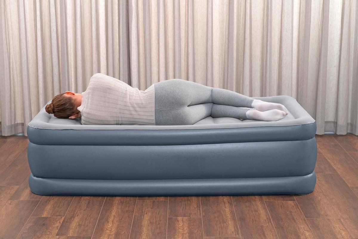 Luftbett Günther 191x97x51 cm Bis 150kg, inkl. Pumpe - Dunkelblau/Grau, KONVENTIONELL, Kunststoff/Metall (191/97/51cm) - Bestway