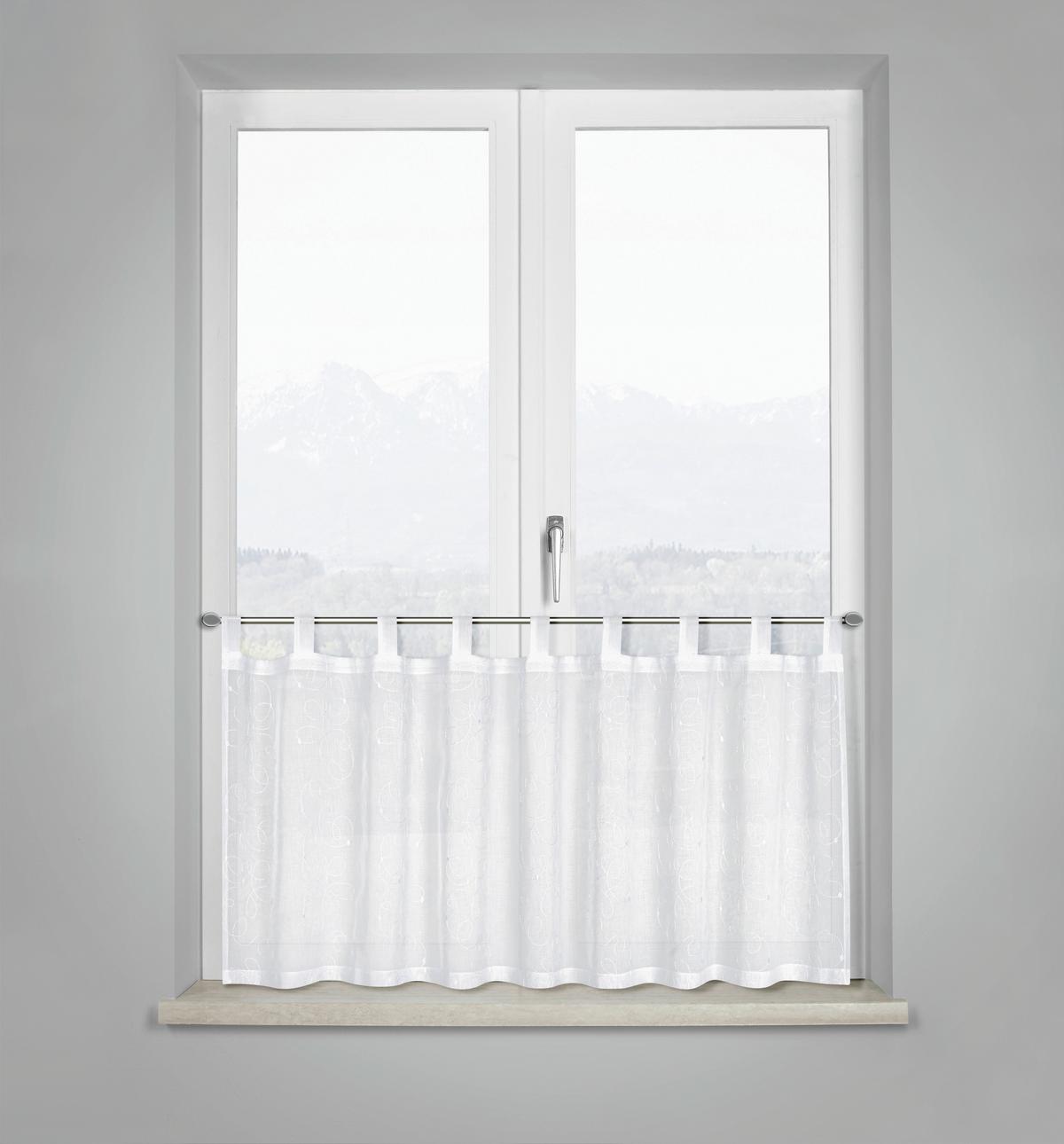 ZÁCLONA KRÁTKÁ Fiona, 50/140 cm, bílá - bílá, Romantický / Rustikální, textil (140/50cm) - Modern Living
