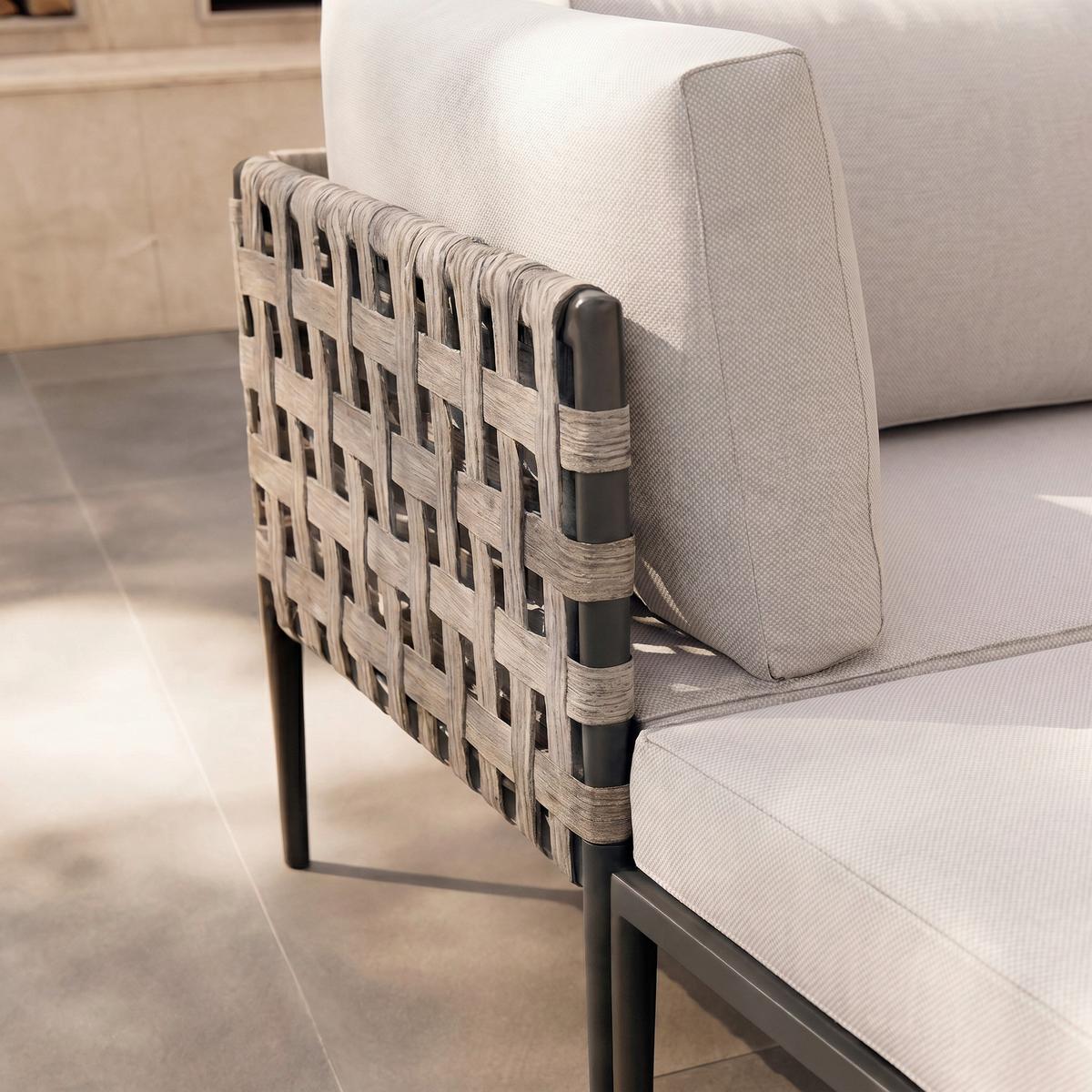 TERASOVÁ SEDACIA SÚPRAVA ENJA - čierna/sivá, Modern, kov/textil (104/60/70cm) - Bessagi Garden