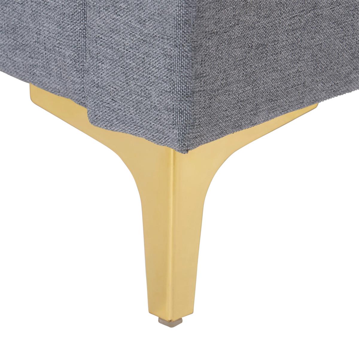 Čalouněná postel s vysokým čelem TANJA, 180x200, šedá - černá/světle šedá, Moderní, kov/dřevo (180/200cm) - Livetastic