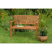 Gartenbank Echtholz 2-Sitzer Cordoba mit Rückenlehne - Naturfarben, Basics, Holz (110/90/58cm) - Gardenson