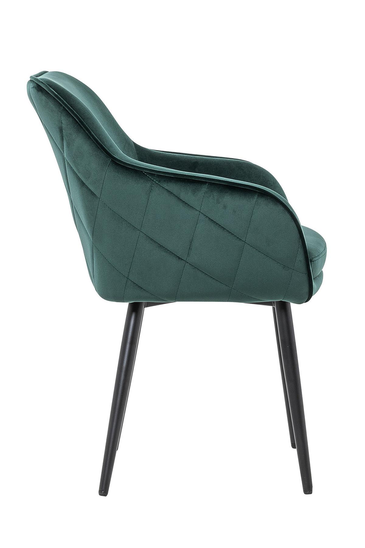 Armlehnstuhl Waldgrün B: 61cm - Waldgrün/Schwarz, MODERN, Textil/Metall (61/85/60cm) - Livetastic