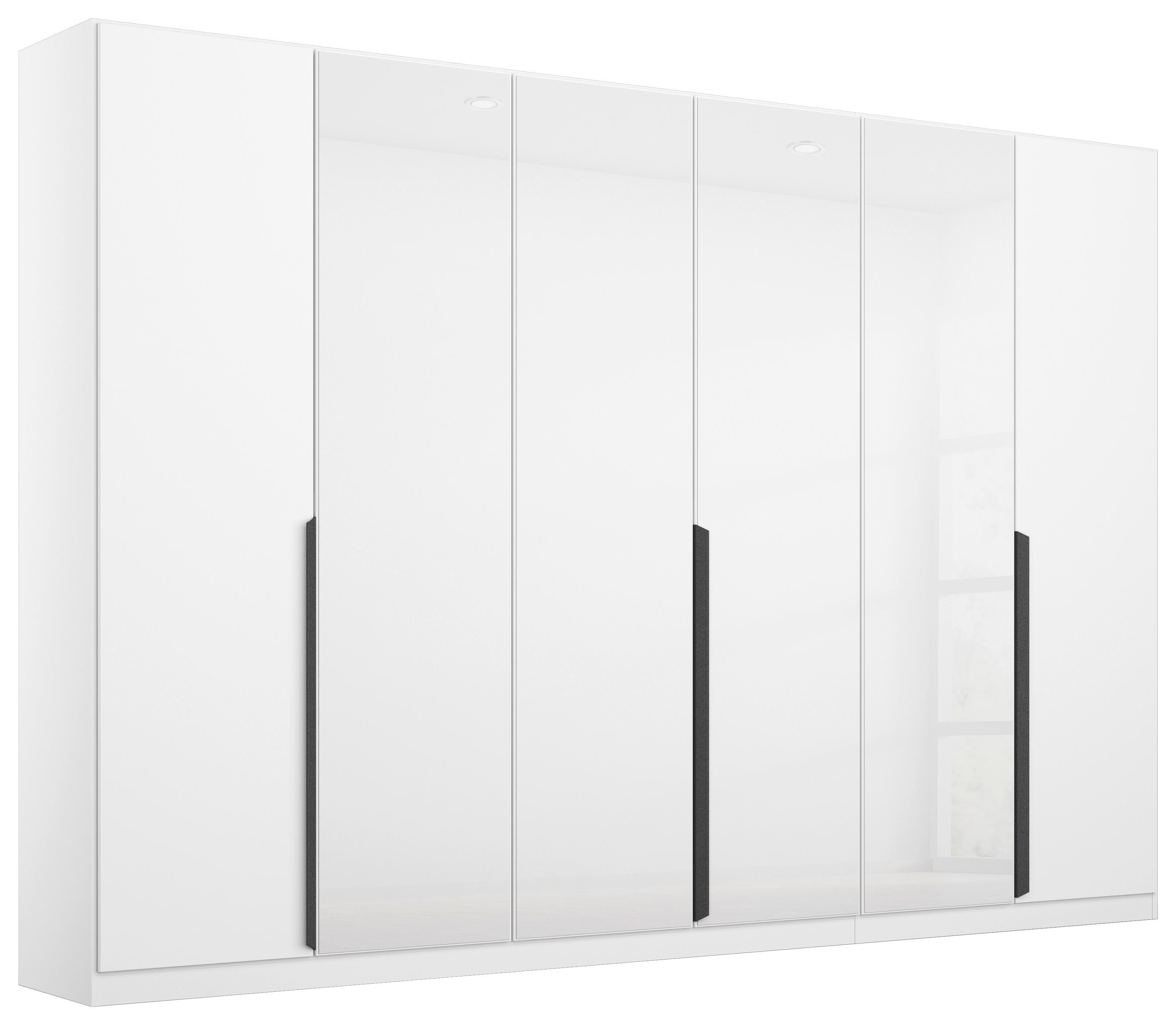 Drehtürenschrank Artemis 271 cm Weiß - Weiß Hochglanz/Weiß, MODERN, Glas/Holzwerkstoff (271/210/54cm) - Rauch Möbel