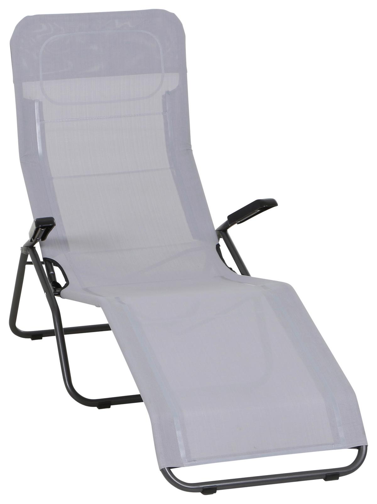Sonnenliege J40967 Stahl, Klappbar - Anthrazit/Hellgrau, MODERN, Textil/Metall (72,5/103,5/144cm) - Siena Garden