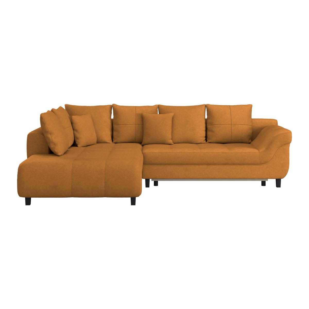 Ecksofa Mendoza - Schwarz/Orange, Design, Textil (197/309cm) - Ondega