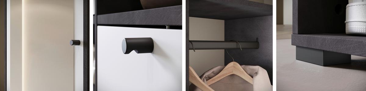 Garderobe Dino Anthrazit/weiß B: 90 Cm - Anthrazit/Weiß, Trend, Holzwerkstoff (90/190/33cm) - P & B