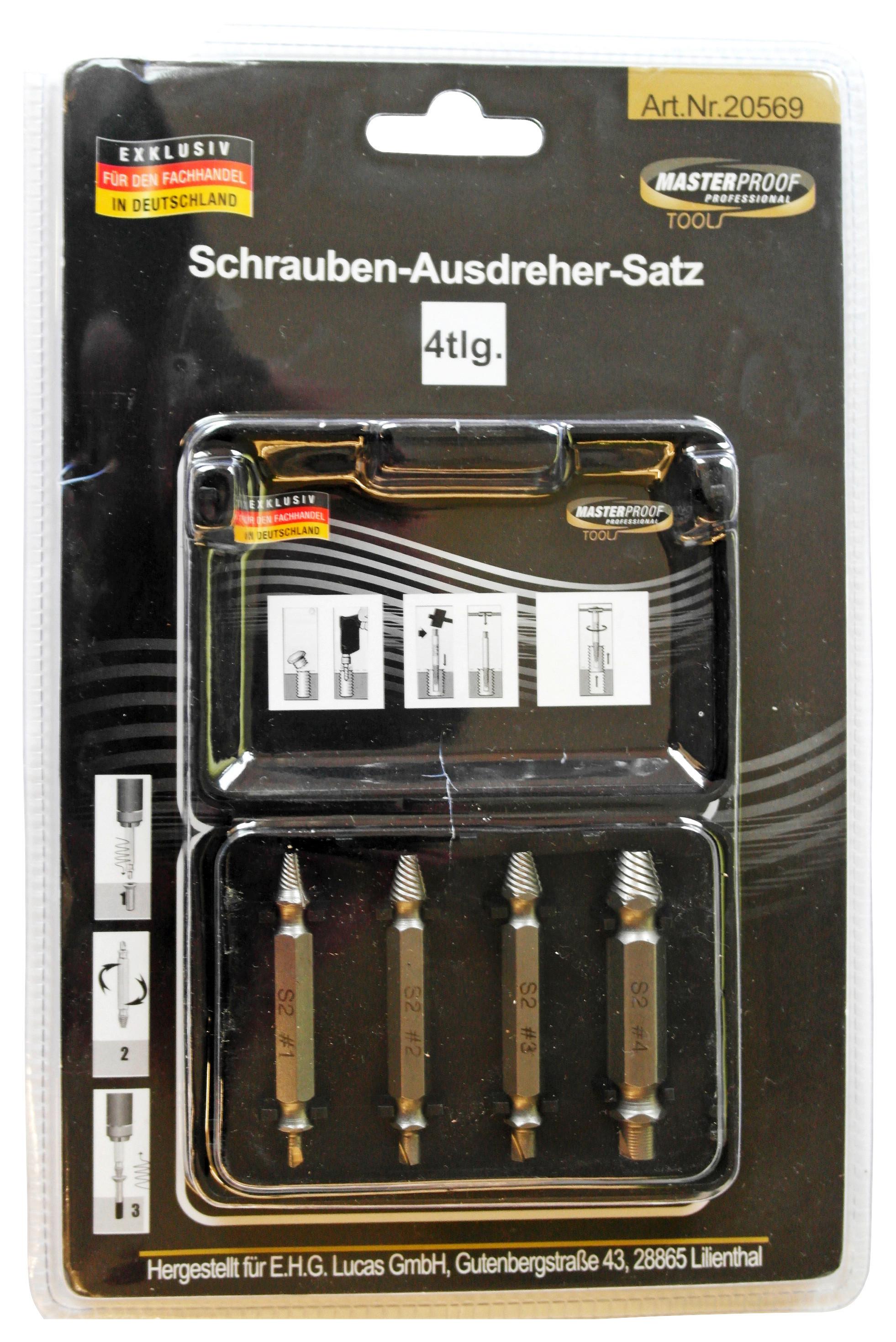Schraubenausdrehersatz Bernd 4--Teilig. Carbonstahl - KONVENTIONELL, Metall