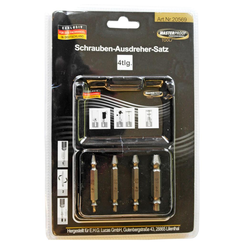 Schraubenausdrehersatz Bernd 4--Teilig. Carbonstahl