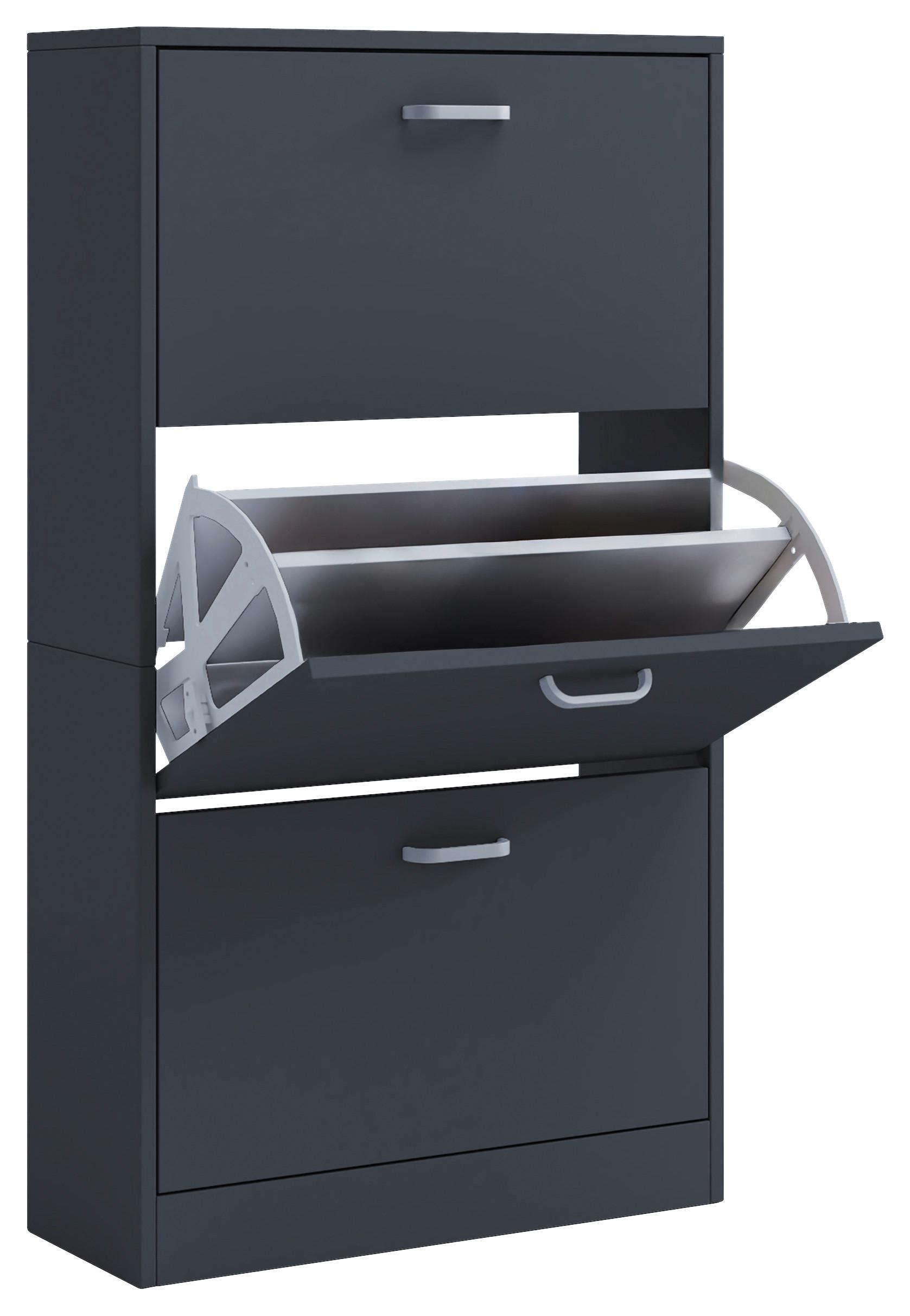 SCHUHSCHRANK Sipos Anthrazit B: 59 cm - Anthrazit, Design, Holzwerkstoff (59/105/22cm) - MID.YOU