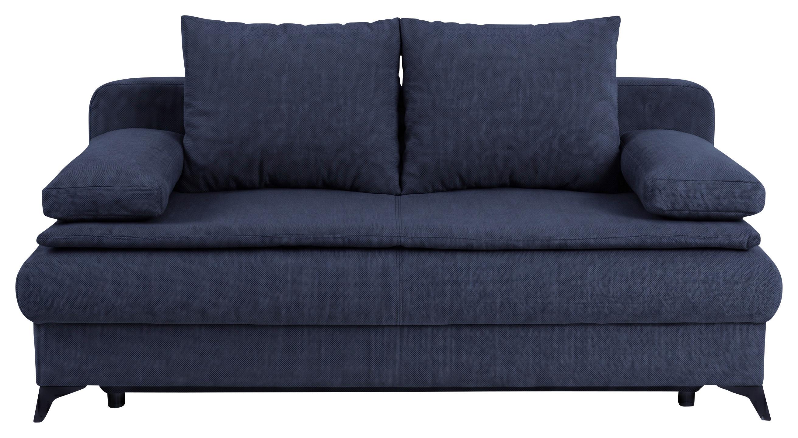 Rozkladacia pohovka KEN, tmavomodrá - čierna/tmavomodrá, Konventionell, kompozitné drevo/textil (209/105cm) - Based