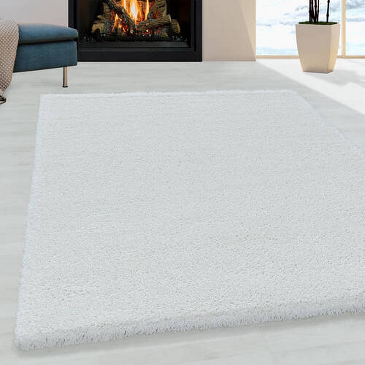 Hochflor Teppich Weiß Fluffy 200x290 cm - Weiß, Basics, Textil (200/290cm)