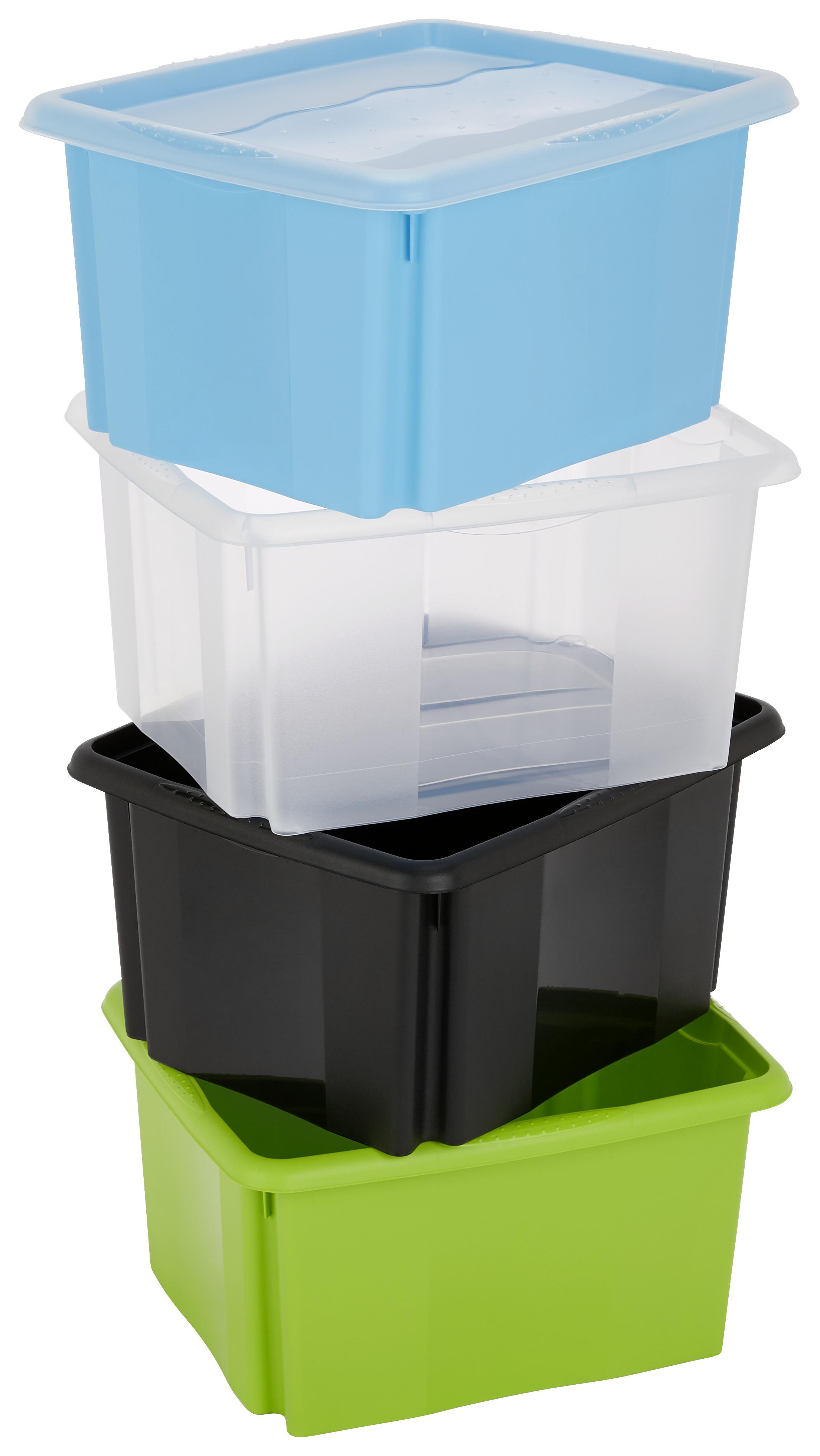 Aufbewahrungsbox Emil Dreh- und Stapelbar Kunststoff 24 L - Schwarz, KONVENTIONELL, Kunststoff (41/34,5/22cm)