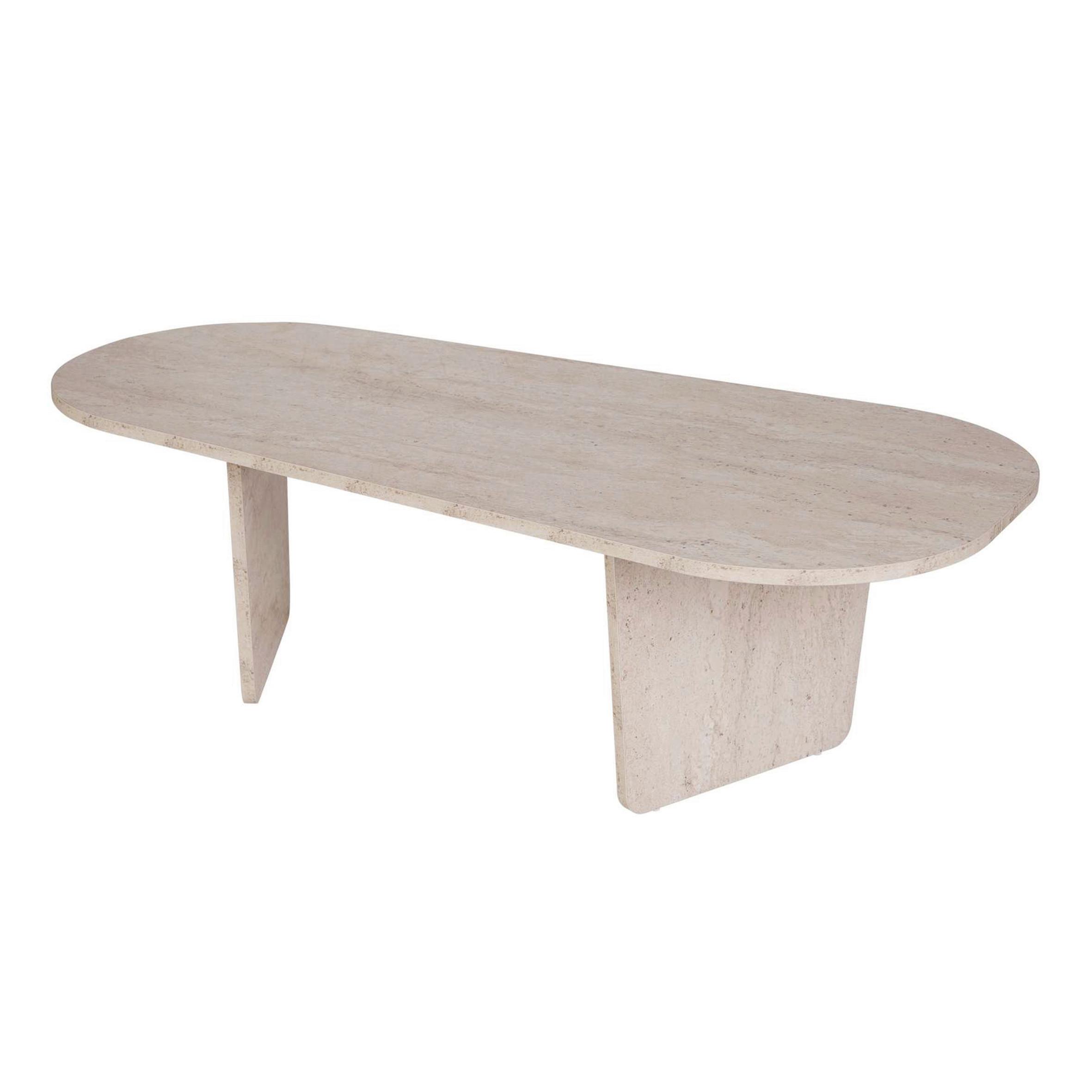 COUCHTISCH Ovalis Creme L: 130cm - Creme, Design, Holzwerkstoff (130/65/40cm) - MID.YOU