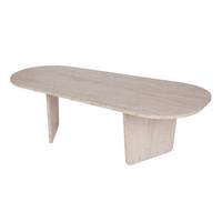 COUCHTISCH Ovalis Creme L: 130cm - Creme, Design, Holzwerkstoff (130/65/40cm) - MID.YOU