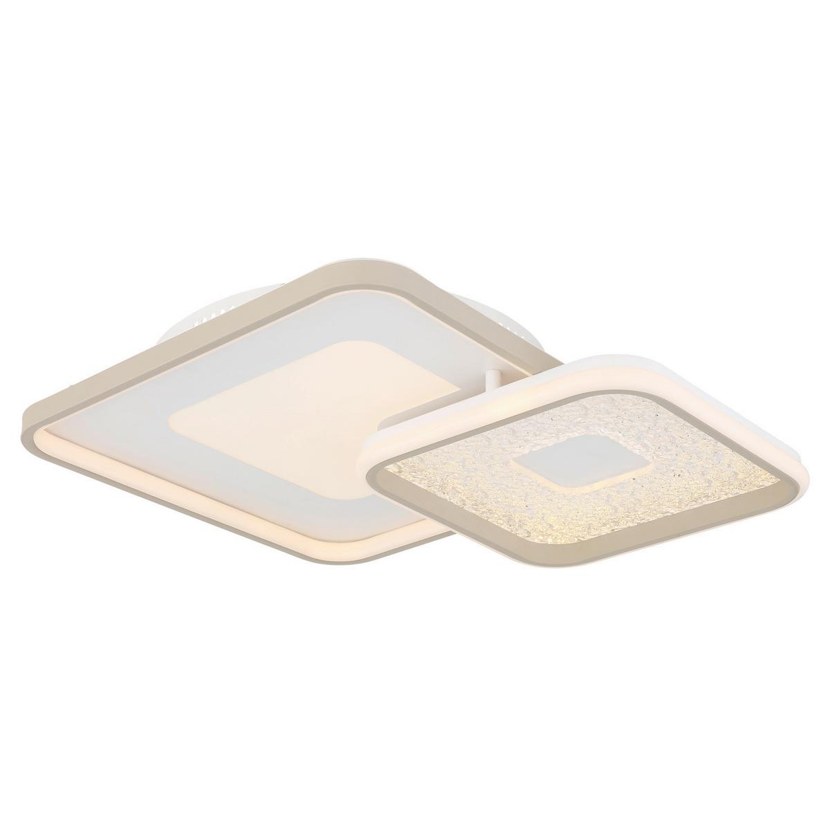 LED-Deckenleuchte Timerfunktion - Sandfarben/Weiß, Design, Kunststoff/Metall (50/50/9cm) - Globo