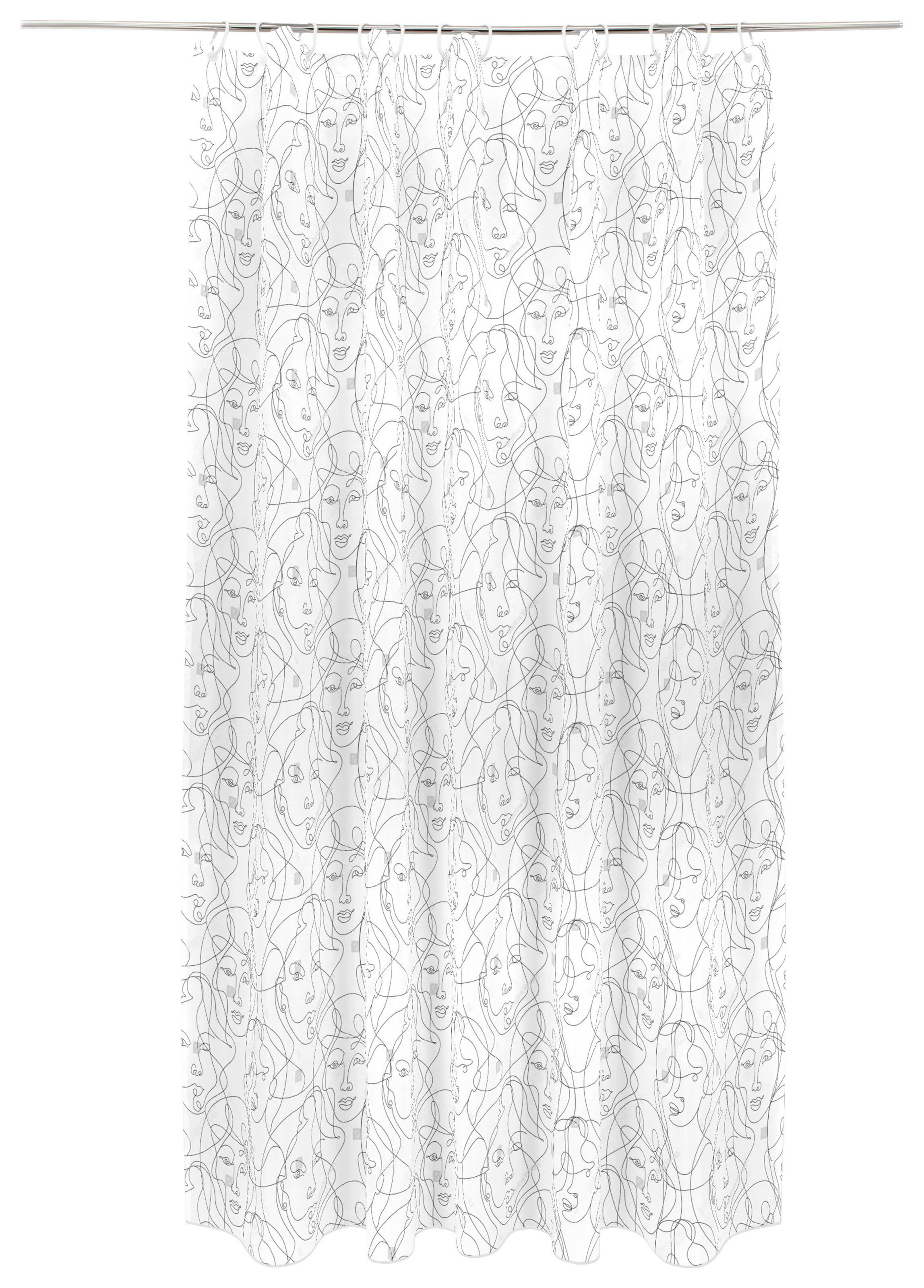 Duschvorhang Svenja - Weiß, MODERN, Textil (180/200cm) - Luca Bessoni