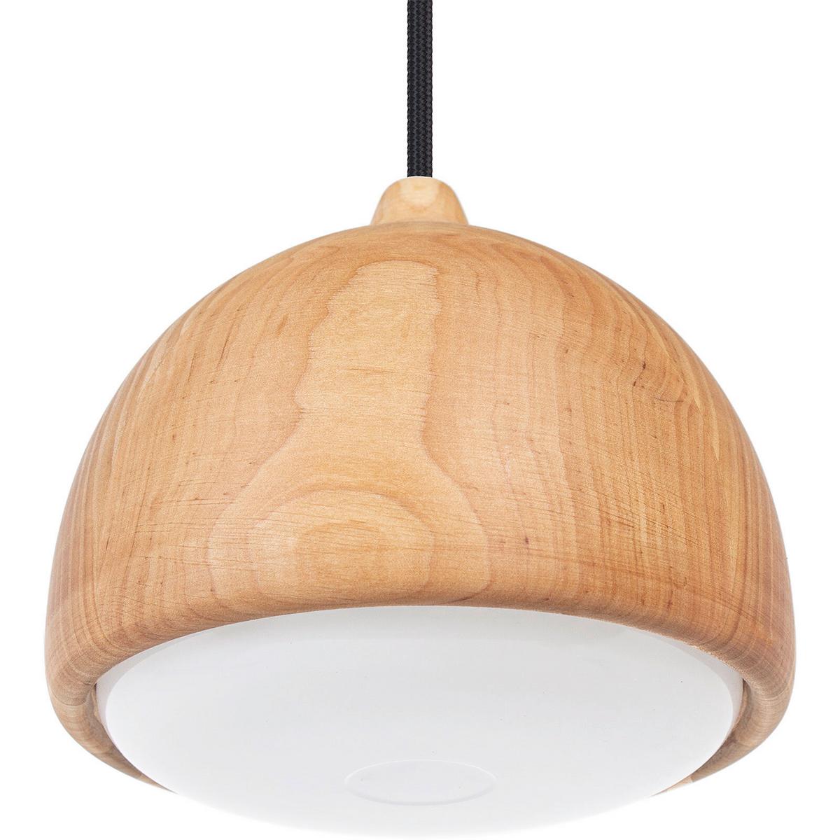 HÄNGELEUCHTE 8550133 Acorn I - Erle/Schwarz - Erlefarben/Schwarz, Natur, Holz (17.5/90-140cm)