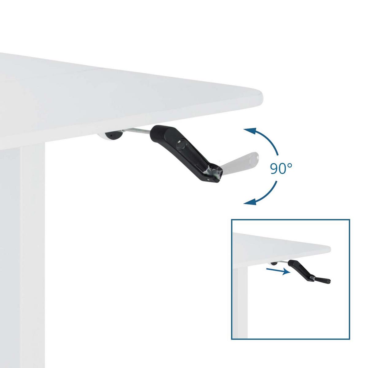 Schreibtisch Stand Cr Weiß - Weiß, MODERN, Holzwerkstoff/Metall (120/74/60cm) - MID.YOU
