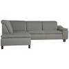 Ecksofa Aaron Hellgrau Flachgewebe - Nussbaumfarben/Hellgrau, Design, Textil (247/82/187cm) - Max Winzer