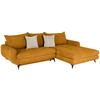 Ecksofa Wave - Senfgelb/Schwarz, MODERN, Holz/Textil (266/189cm)