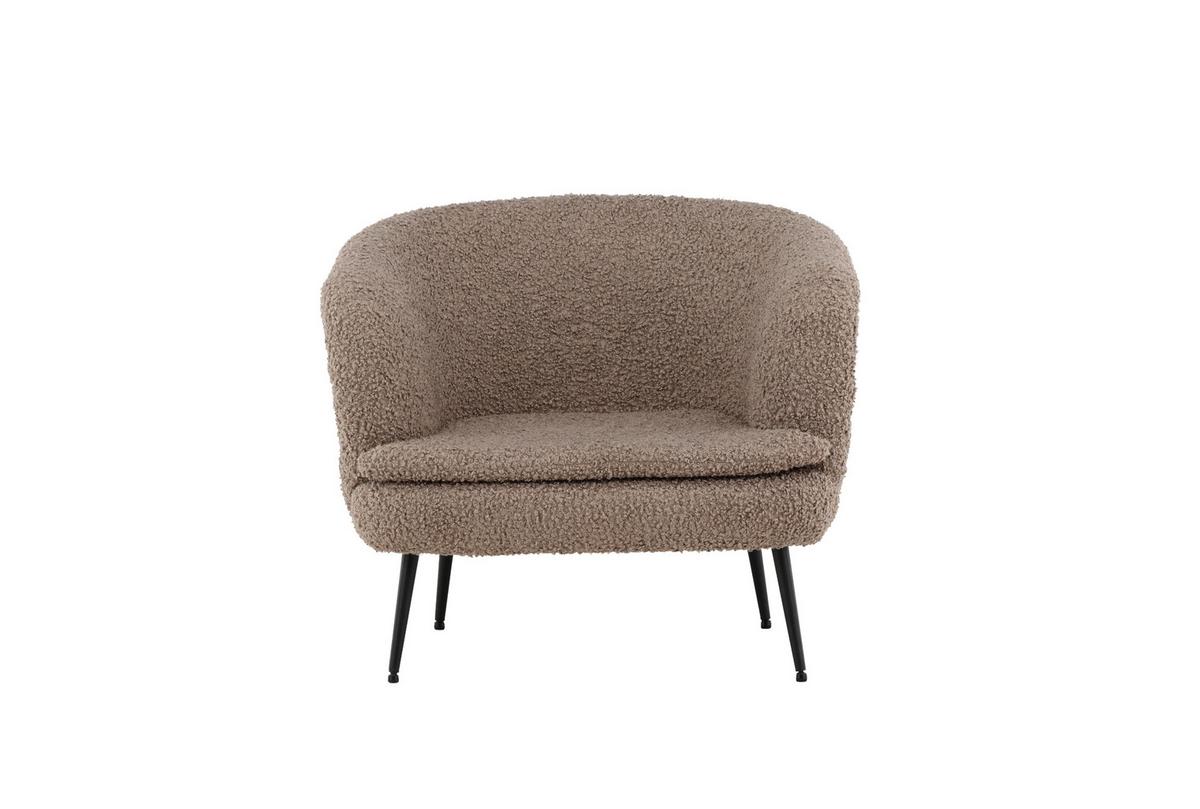 Sessel Nordkoster - Hellbraun/Schwarz, Design, Textil/Metall (81/75/80cm) - Livetastic