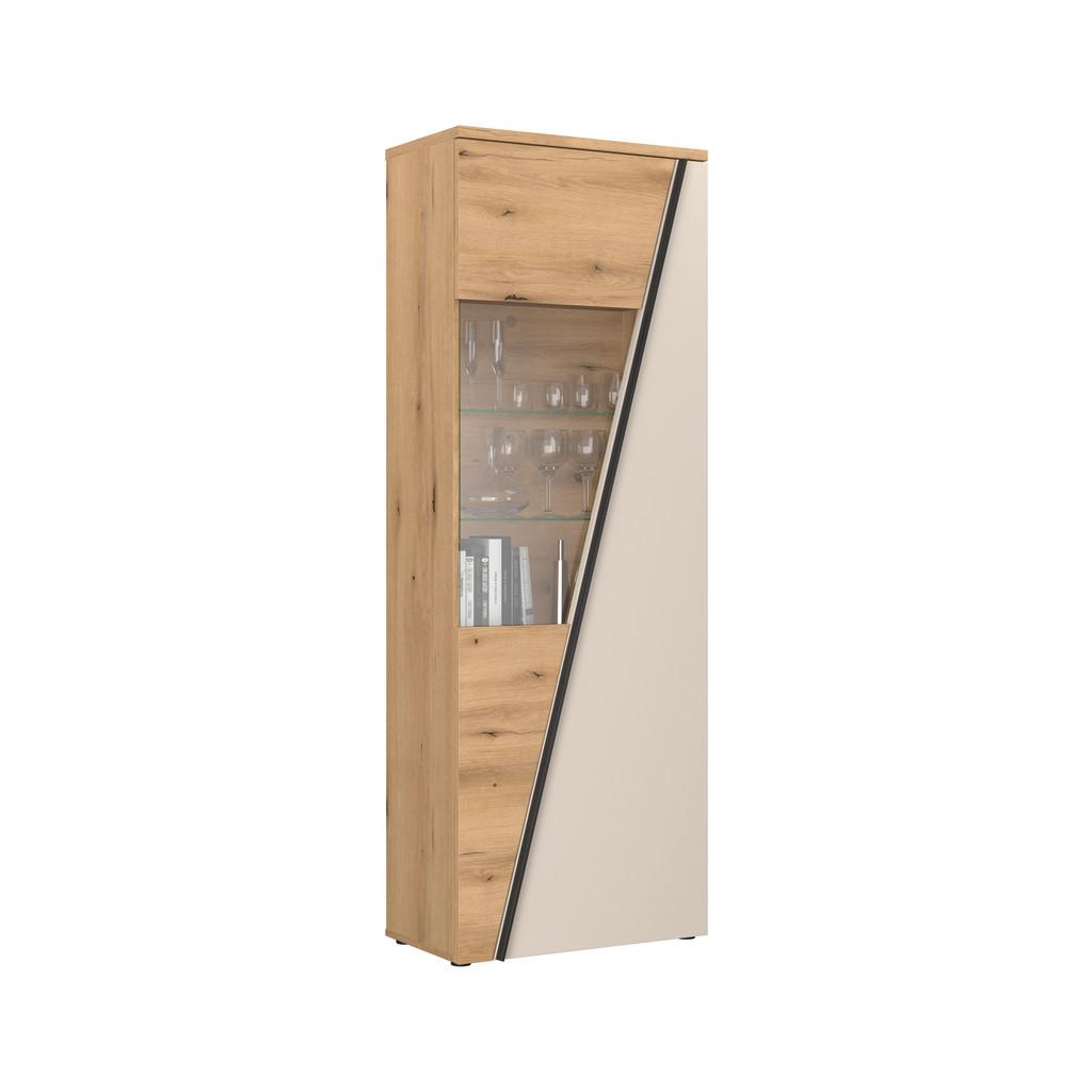 Vitrine Venedig NEW Eichefarben/Kaschmir B: 70 cm
