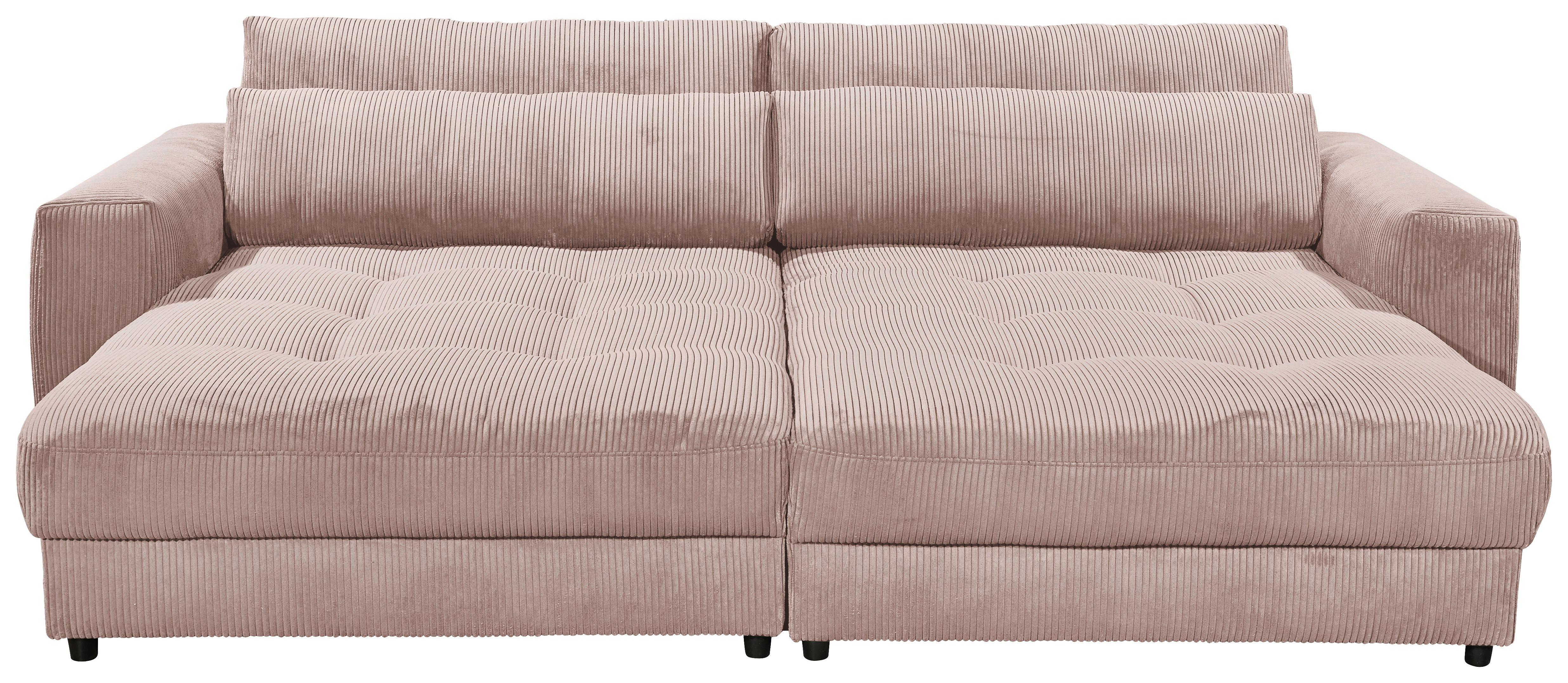 Big Sofa Barura Loveseat Hellrosa B: 292 cm - Hellrosa/Schwarz, KONVENTIONELL, Holzwerkstoff/Textil (292/90/194cm) - MID.YOU