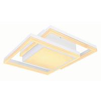 Led-deckenleuchte 67225-24fsh - Opal/Weiß, Basics, Kunststoff/Metall (41,5/41,5/10,5cm) - Globo