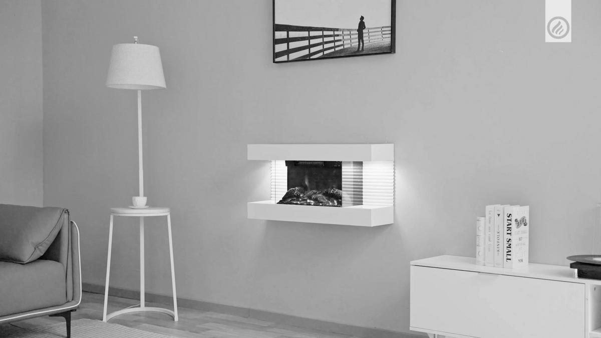 Elektrokamin Liz - Weiß, Basics, Glas/Metall (82,0/41,8/21,7cm)