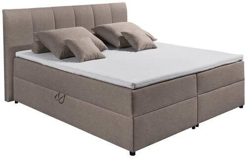 Boxspring postel GRANADA hnědá 180x200 cm - černá/jílová barva, Basics, textil/plast (180/200cm) - MID.YOU
