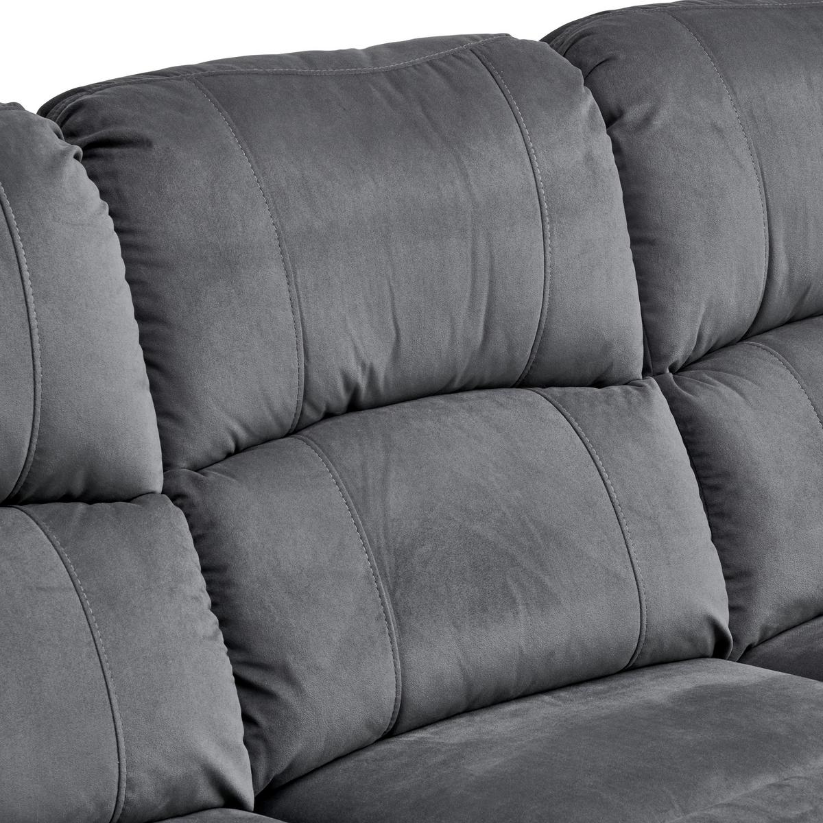 Ecksofa Boston - Schwarz/Grau, Basics, Textil/Metall (216/159cm) - P & B