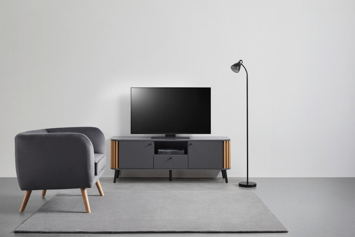 TV komoda PURE - šedá, Design, kompozitní dřevo (138/50/40cm) - Premium Living