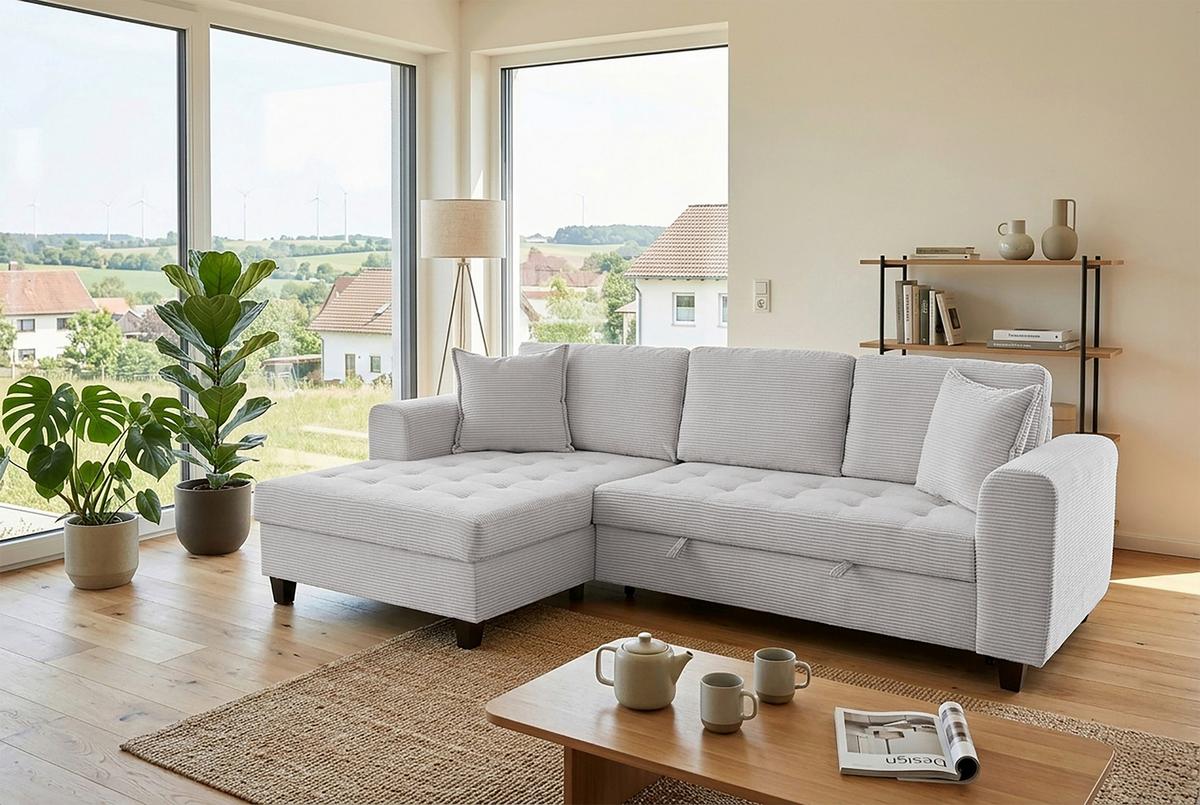 Ecksofa Moritz Beigebraun S: ca. 155x265 cm - Taupe, Trend, Textil (155/265cm)