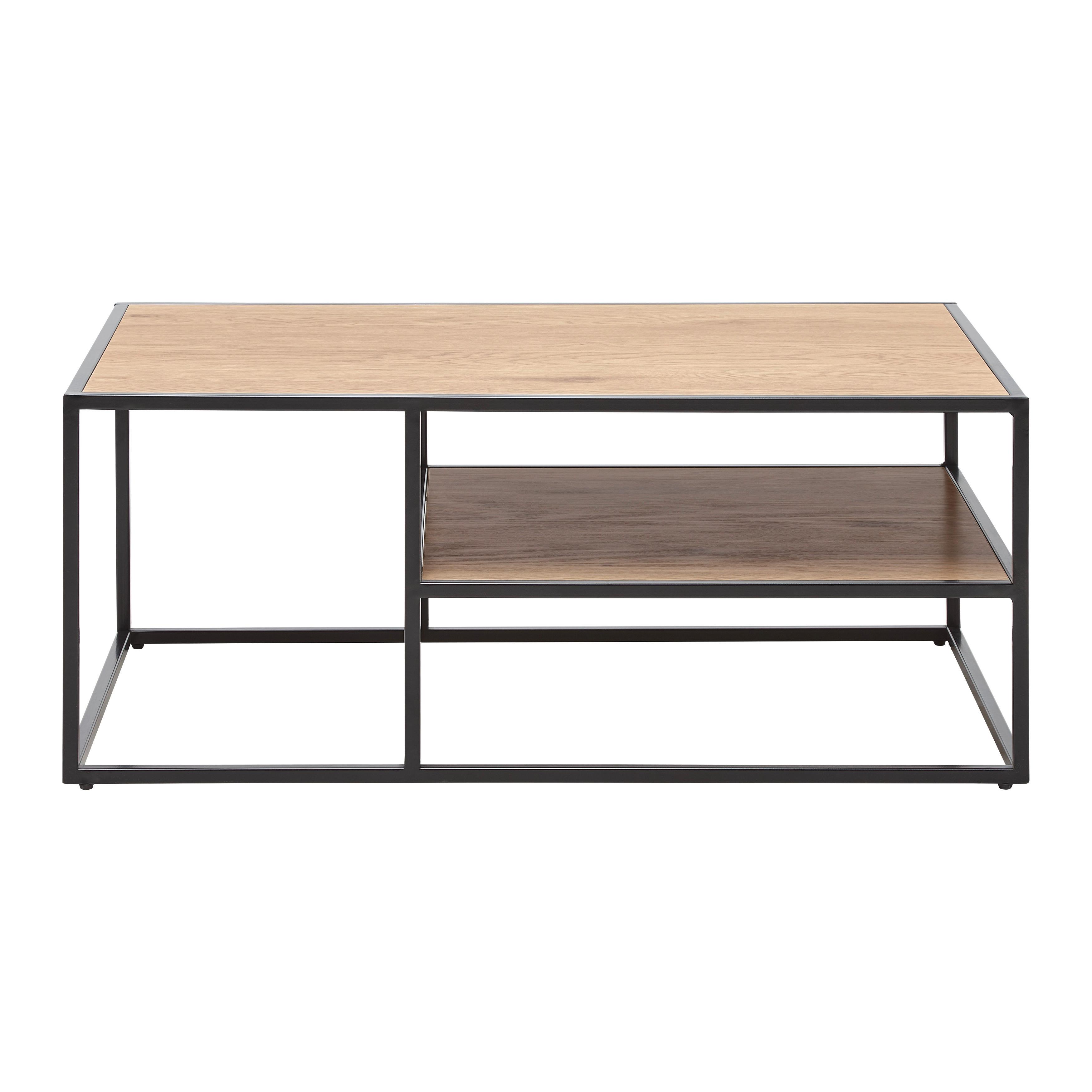 KONFERENČNÝ STOLÍK KENNY - čierna/farba duba, Modern, kov/kompozitné drevo (90/38/40cm) - Mömax