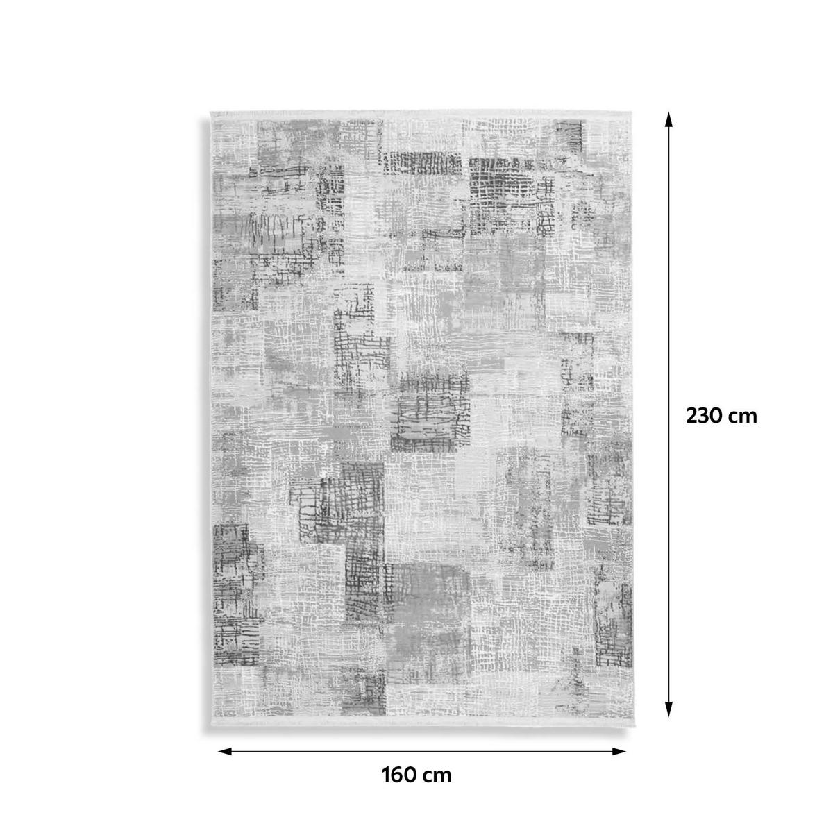 Webteppich Grau/Silberfarben Akropolis 160x230 cm - Silberfarben/Grau, Design, Textil (160/230cm) - Kayoom