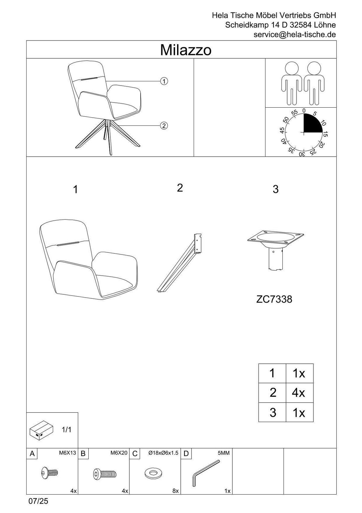 Armlehnstuhl-set Milazzo S 2er-Set - Schwarz, MODERN, Textil/Metall (57/91/67,5cm) - MID.YOU