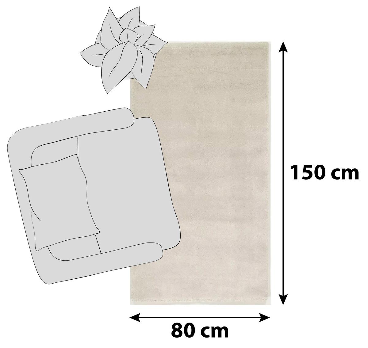 Hochflorteppich Bellevue Creme 80x150 cm - Creme, Basics, Textil (80/150cm) - Novel