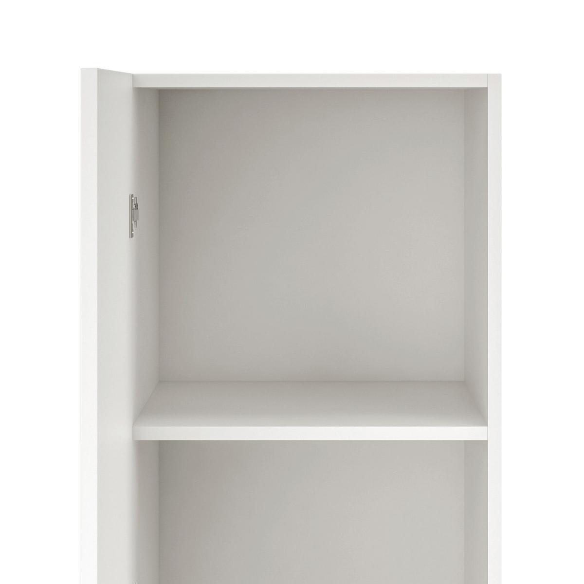 Geschirrschrank Alba B: 50 cm Weiß 1 Drehtür 3 Böden - Weiß Hochglanz/Weiß, MODERN, Holzwerkstoff (50/200/57cm)