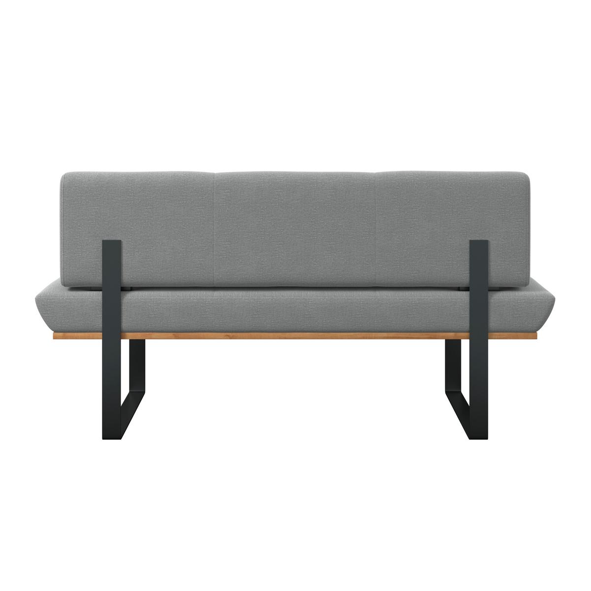 Sitzbank Tristan Webstoff hellgrau, B: 170cm - Hellgrau/Schwarz, MODERN, Holz/Textil (170/48/90cm) - James Wood