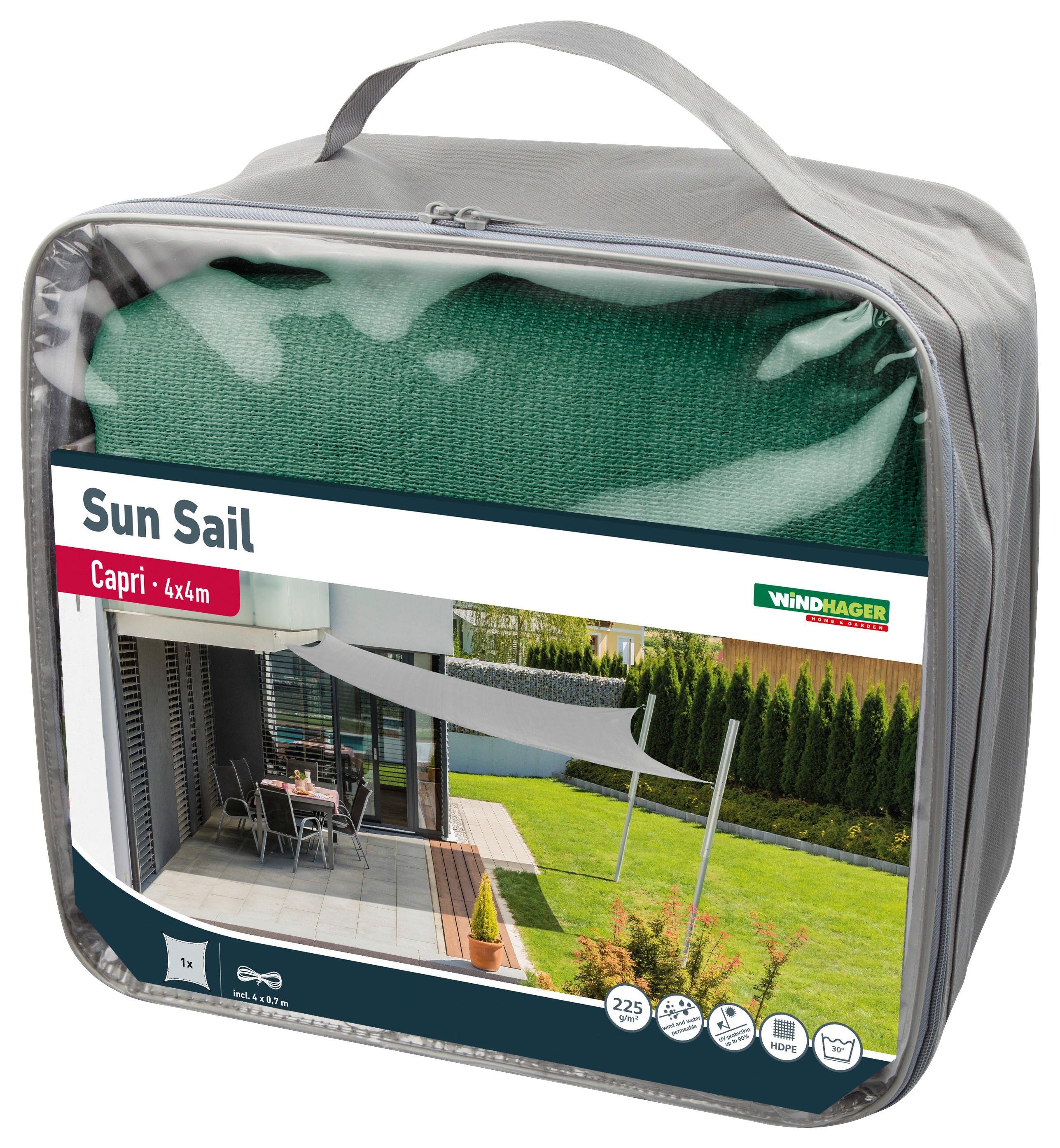 Sonnensegel Quadrat 4x4 m - Olivgrün, Basics (400/400cm)