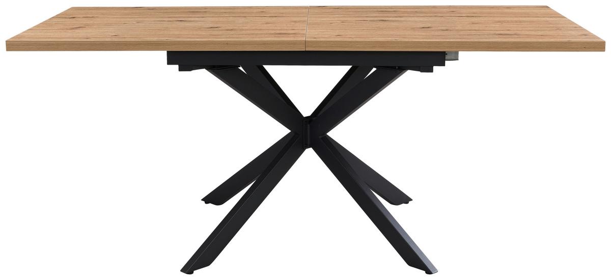 Esstisch ausziehbar Elio 90-180x90 cm Wildeiche Dekor - Wildeiche/Schwarz, LIFESTYLE, Holzwerkstoff/Metall (90-180/75/90cm)