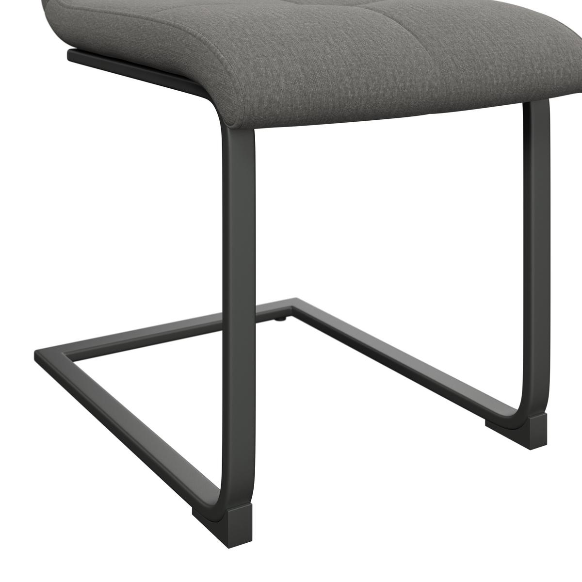 Schwingstuhl Tristan Webstoff grau, B: 41cm - Schwarz/Grau, MODERN, Holz/Textil (41/102/58cm) - James Wood