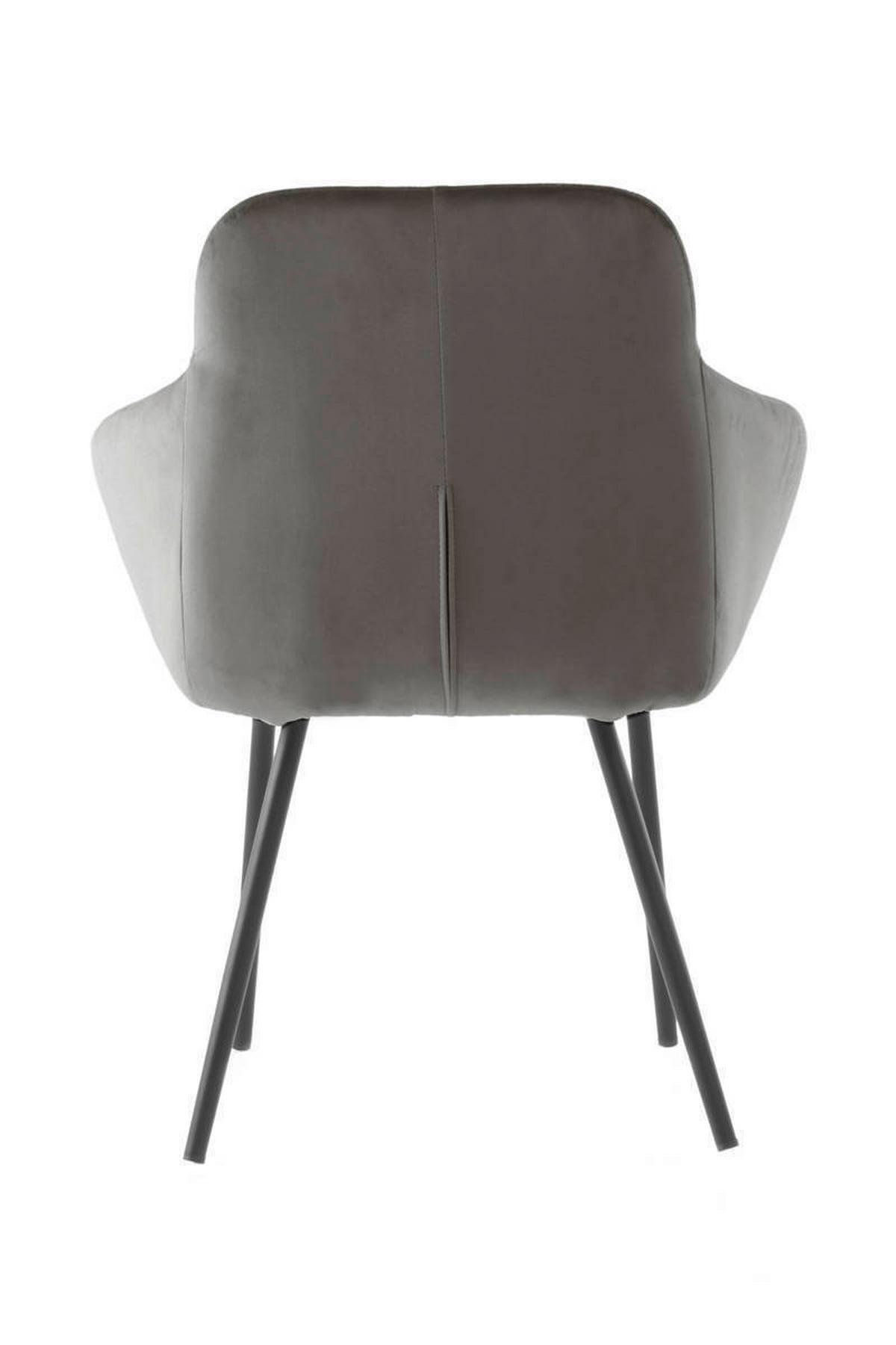 Sada stoličiek s podrúčkami sivá - sivá, Modern, kov/drevo (60,5/81/61cm) - Kayoom
