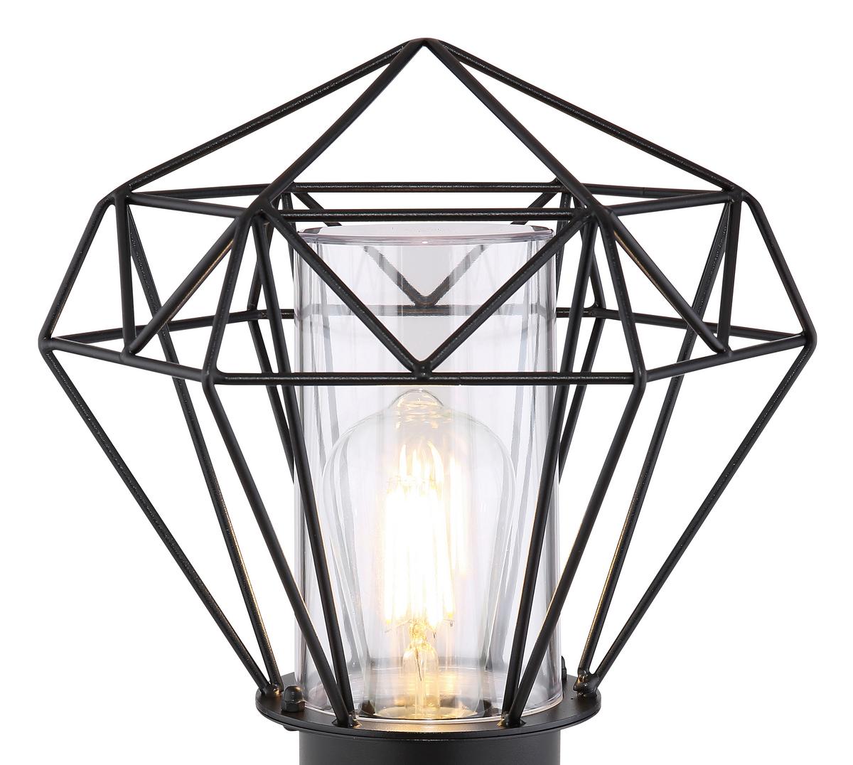 Außenleuchte Horace 15 Watt Edelstahl - Klar/Schwarz, Basics, Kunststoff/Metall (22,5/25,5/31,5cm) - Globo
